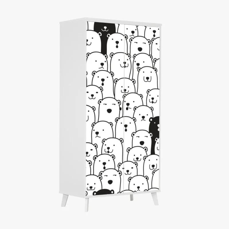 Schrankaufkleber rosa tropischer sonnenuntergang mit palmen – Wallnifity®