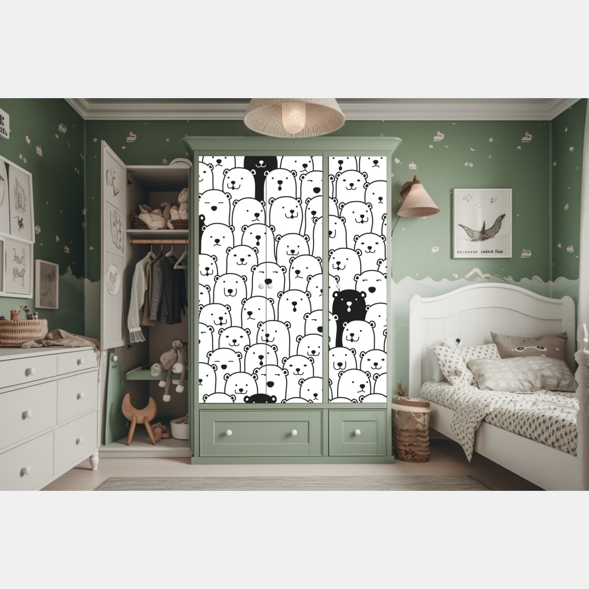 Schrankaufkleber niedliches muster mit bären – Wallnifity® Schrankaufkleber niedliches muster mit bären – Wallnifity®