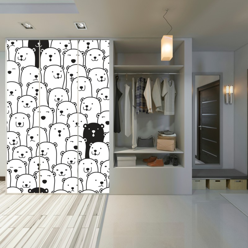 Schrankaufkleber niedliches muster mit bären – Wallnifity® Schrankaufkleber niedliches muster mit bären – Wallnifity®