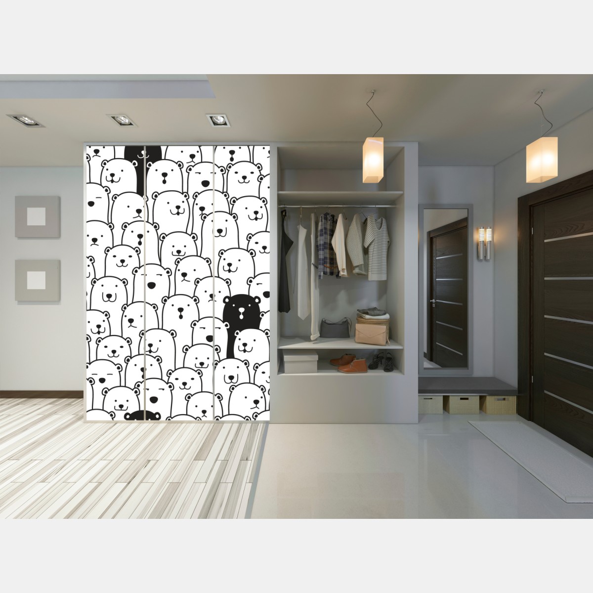 Schrankaufkleber niedliches muster mit bären – Wallnifity® Schrankaufkleber niedliches muster mit bären – Wallnifity®