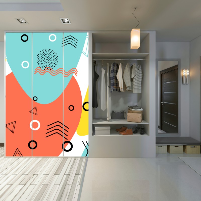 Schrankaufkleber farbenfrohes geometrisches muster – Wallnifity® Schrankaufkleber farbenfrohes geometrisches muster – Wallnifity®