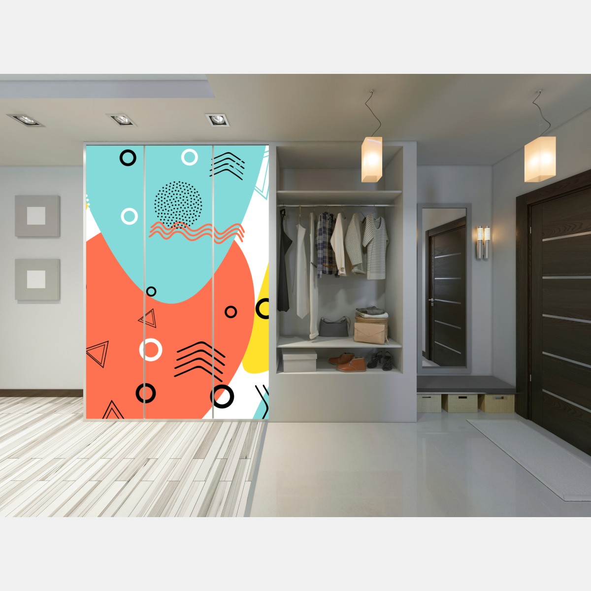 Schrankaufkleber farbenfrohes geometrisches muster – Wallnifity® Schrankaufkleber farbenfrohes geometrisches muster – Wallnifity®