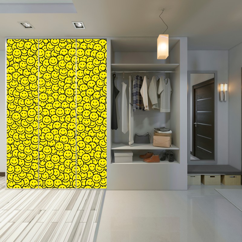 Schrankaufkleber fröhliches smiley muster – Wallnifity® Schrankaufkleber fröhliches smiley muster – Wallnifity®