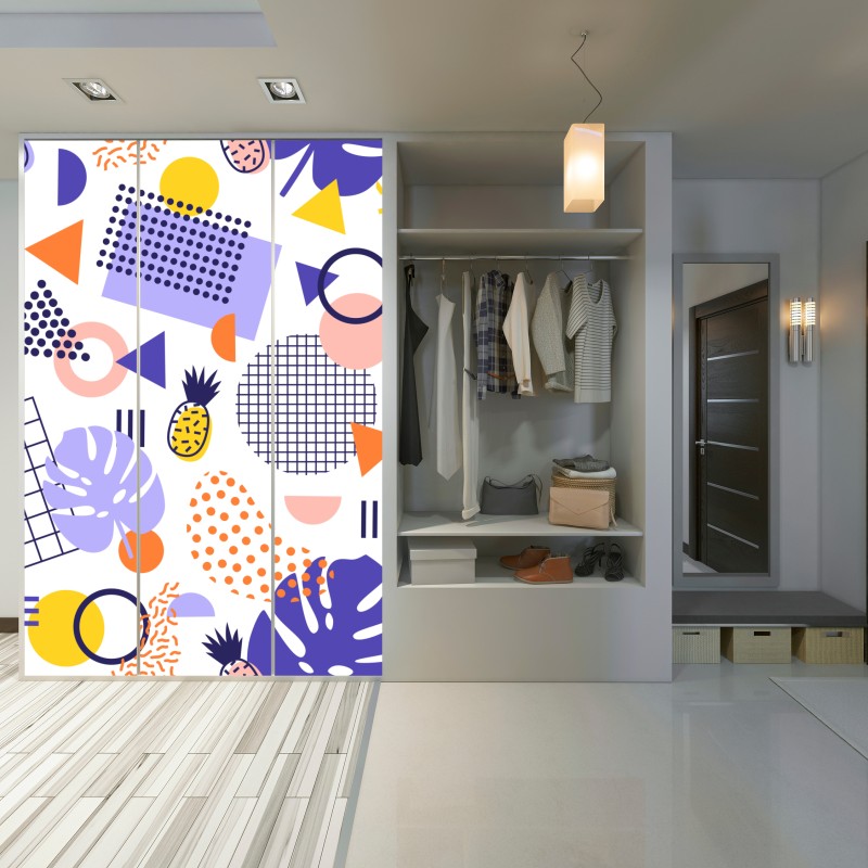 Schrankaufkleber verspieltes tropisches geometrisches muster – Wallnifity® Schrankaufkleber verspieltes tropisches geometrisches muster – Wallnifity®