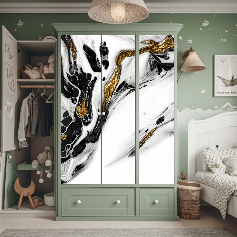 Schrankaufkleber stilisiertes Japanisches wellenmuster – Wallnifity®