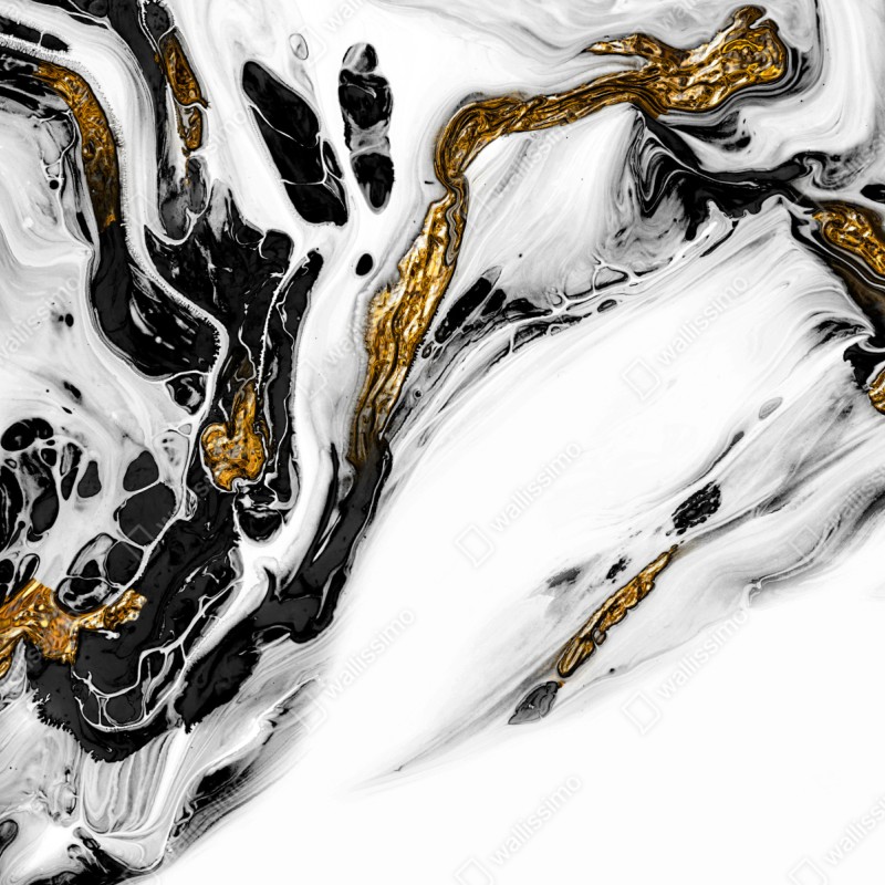 Schrankaufkleber schwarz-weiße abstraktion mit goldenen adern – Wallnifity® Schrankaufkleber schwarz-weiße abstraktion mit goldenen adern – Wallnifity®