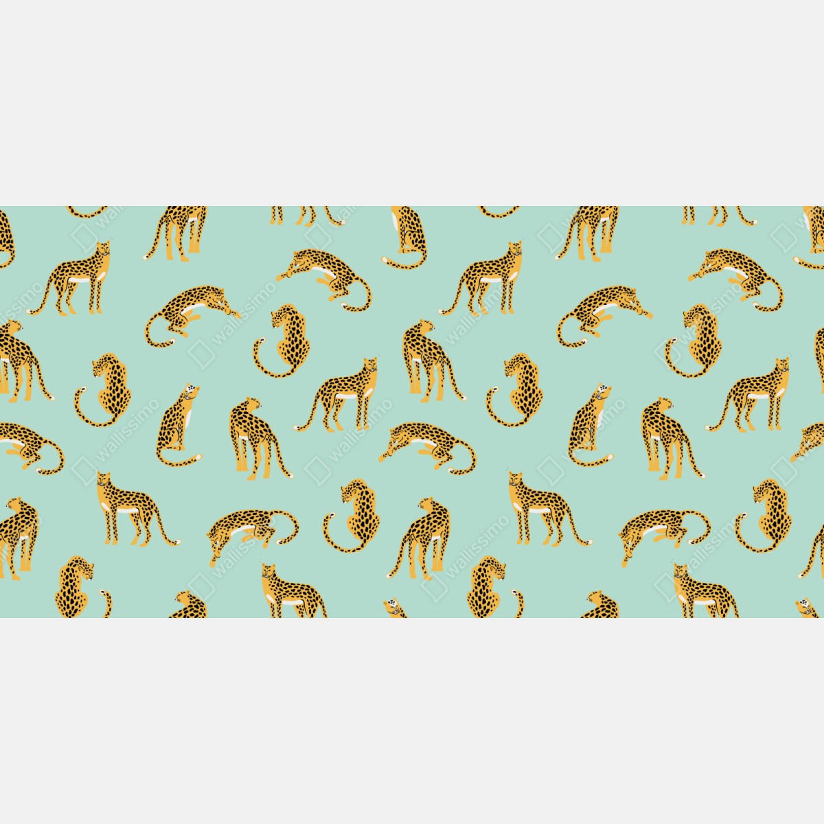Schrankaufkleber verspieltes gepardenmuster auf türkisgrund – Wallnifity® Schrankaufkleber verspieltes gepardenmuster auf türkisgrund – Wallnifity®