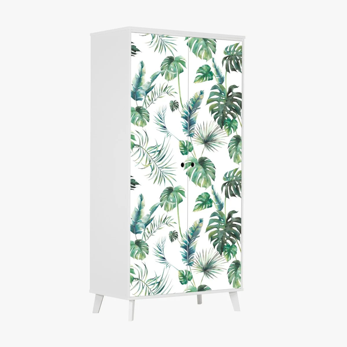 Schrankaufkleber aquarell tropische blätter muster – Wallnifity® Schrankaufkleber aquarell tropische blätter muster – Wallnifity®