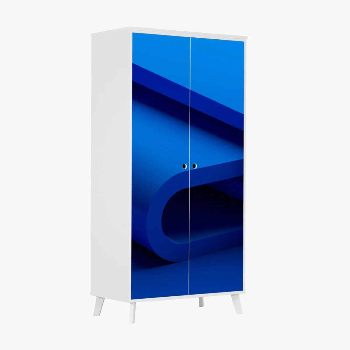 Schrankaufkleber minimalistische blaue geometrische schleife – Wallnifity® Schrankaufkleber minimalistische blaue geometrische schleife – Wallnifity®