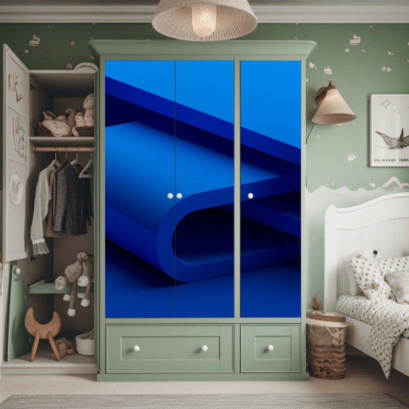 Schrankaufkleber blühende bougainvillea in Naousa gasse – Wallnifity®