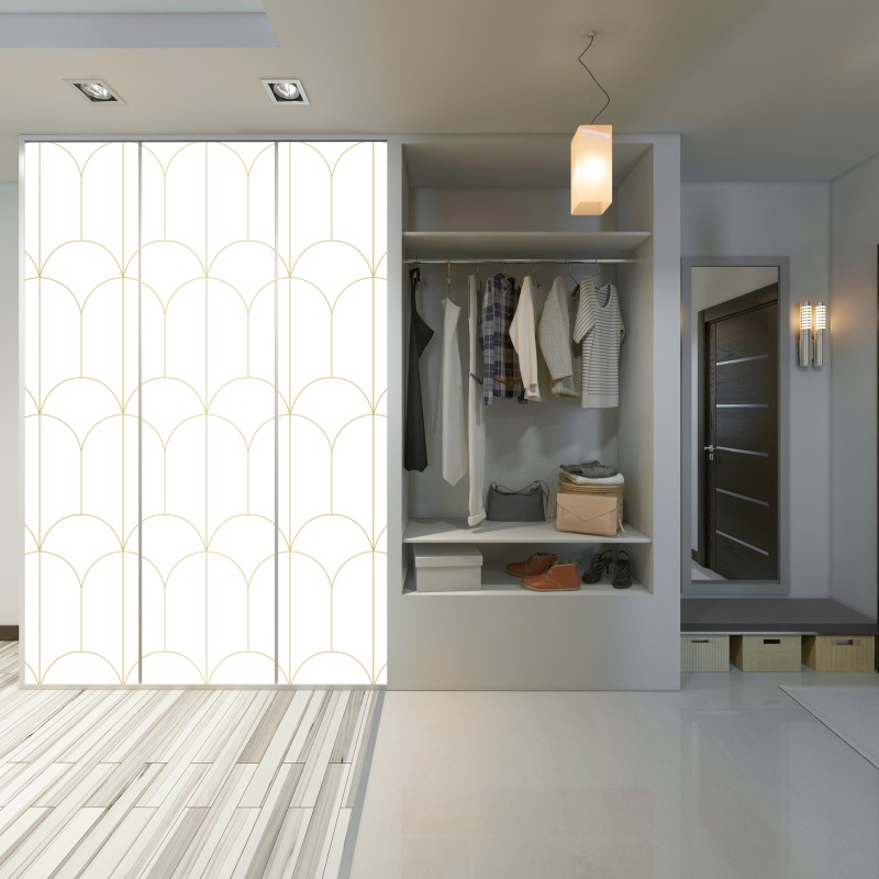 Schrankaufkleber goldenes art deco bogenmuster – Wallnifity® Schrankaufkleber goldenes art deco bogenmuster – Wallnifity®