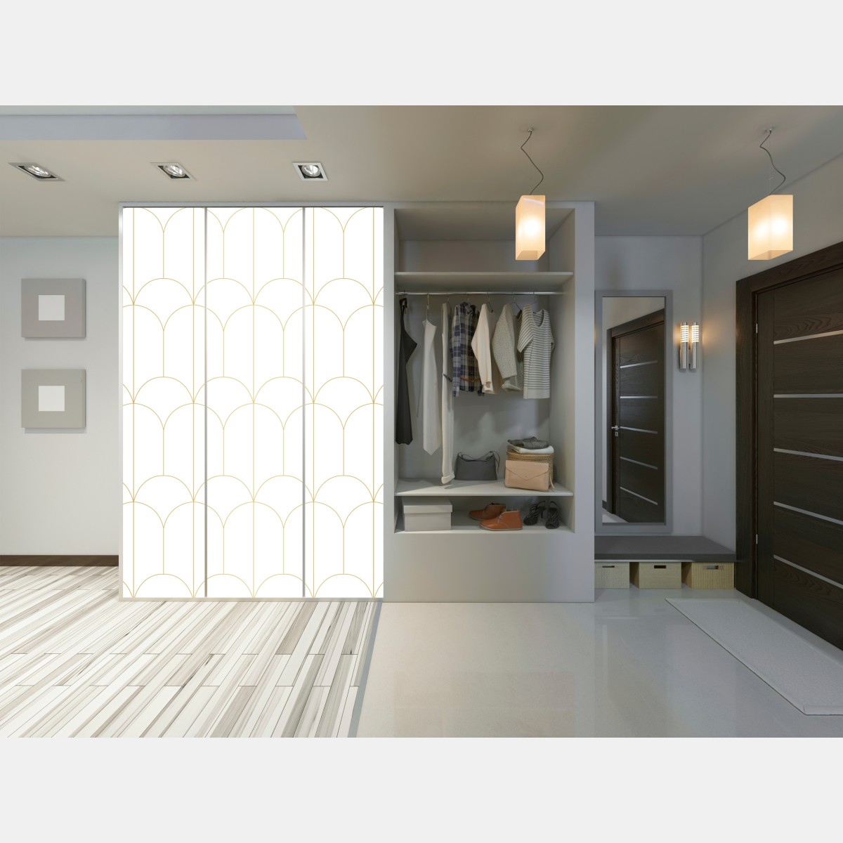 Schrankaufkleber goldenes art deco bogenmuster – Wallnifity® Schrankaufkleber goldenes art deco bogenmuster – Wallnifity®