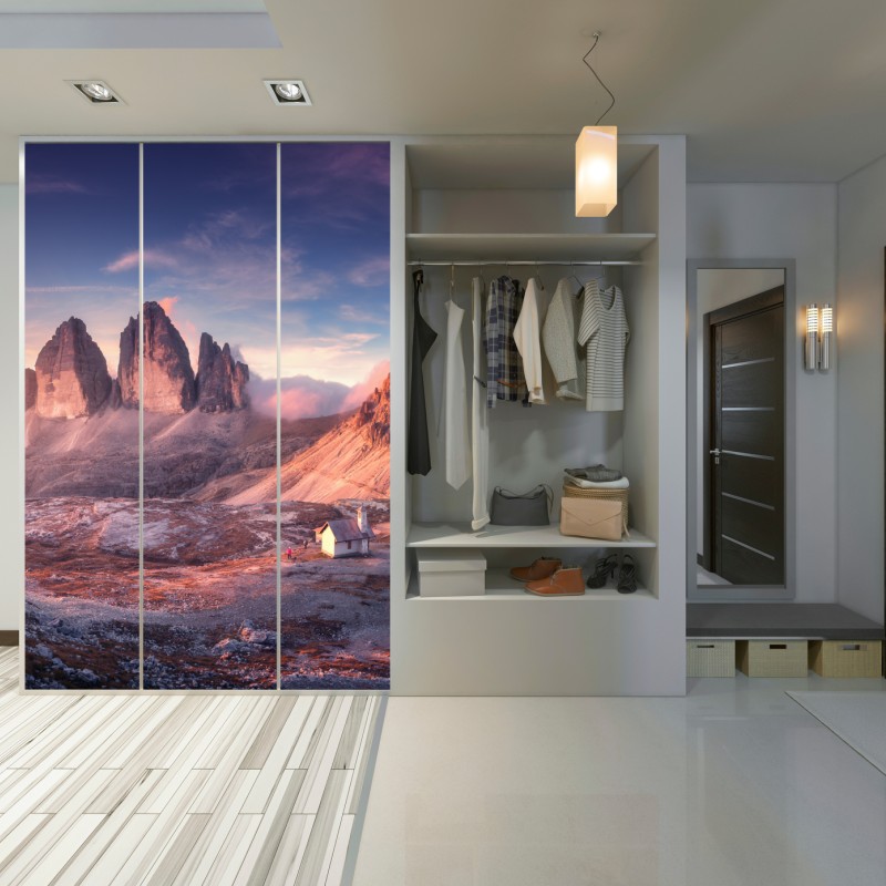 Schrankaufkleber sonnenaufgang über den gipfeln der Dolomiten – Wallnifity® Schrankaufkleber sonnenaufgang über den gipfeln der Dolomiten – Wallnifity®