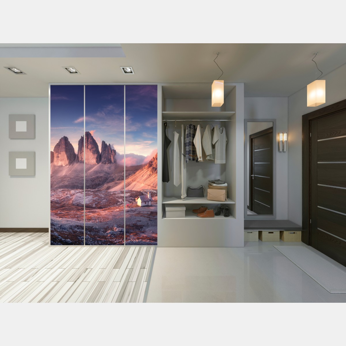 Schrankaufkleber sonnenaufgang über den gipfeln der Dolomiten – Wallnifity® Schrankaufkleber sonnenaufgang über den gipfeln der Dolomiten – Wallnifity®