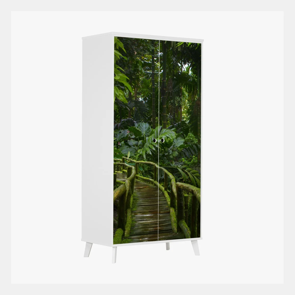 Schrankaufkleber ruhiger dschungelsteg durch üppigen regenwald – Wallnifity® Schrankaufkleber ruhiger dschungelsteg durch üppigen regenwald – Wallnifity®