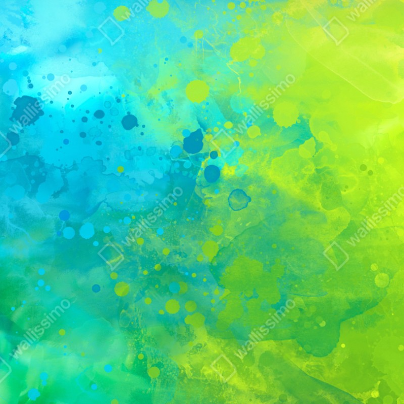 Schrankaufkleber lebhafte türkis und limetten aquarellspritzer – Wallnifity®