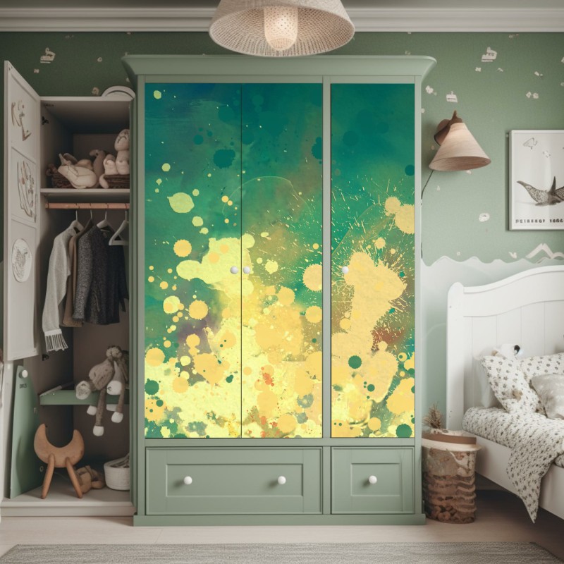 Schrankaufkleber bunte gewürzlöffel anordnung – Wallnifity®