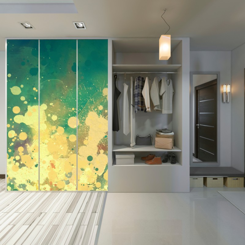 Schrankaufkleber türkiser aquarellausbruch abstrakt – Wallnifity® Schrankaufkleber türkiser aquarellausbruch abstrakt – Wallnifity®