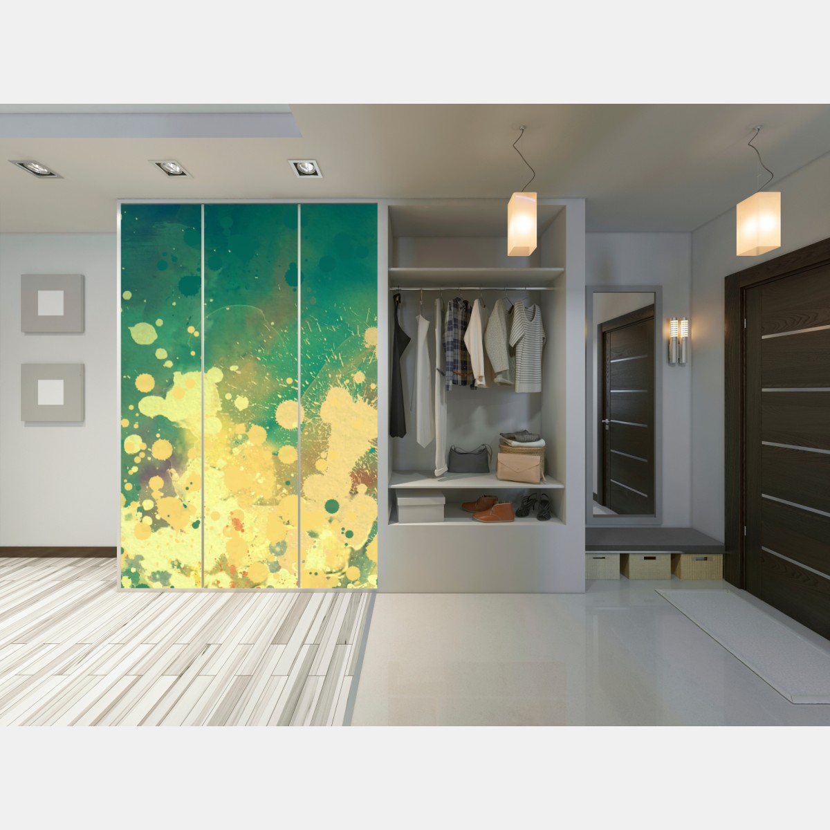 Schrankaufkleber türkiser aquarellausbruch abstrakt – Wallnifity® Schrankaufkleber türkiser aquarellausbruch abstrakt – Wallnifity®