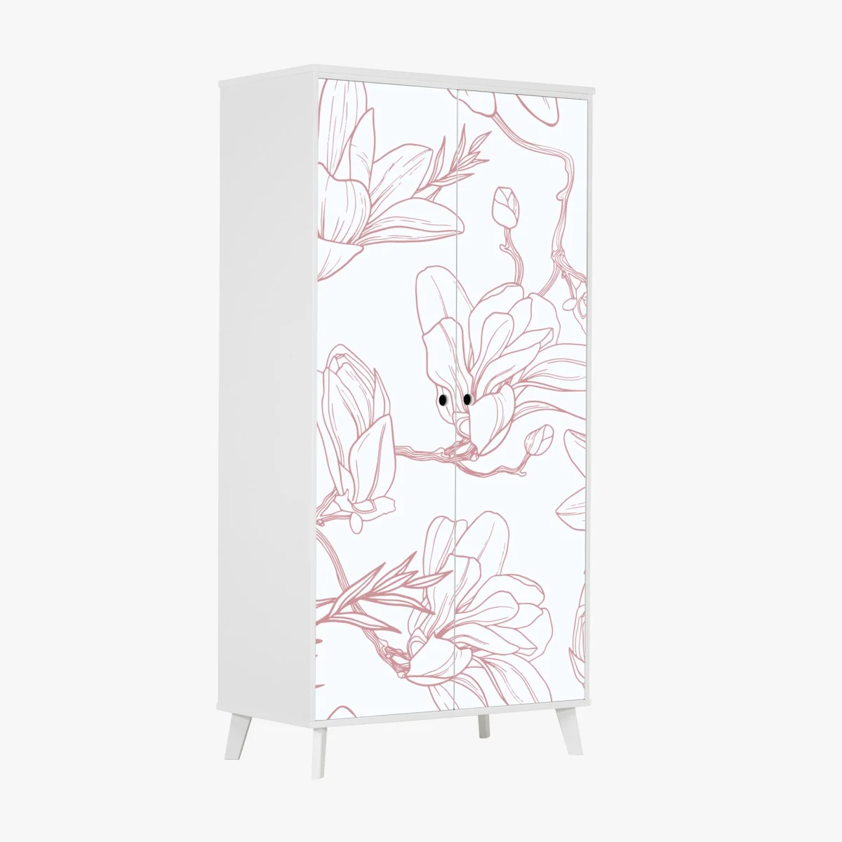 Schrankaufkleber zartes magnolienmuster in sanftem rosa – Wallnifity® Schrankaufkleber zartes magnolienmuster in sanftem rosa – Wallnifity®