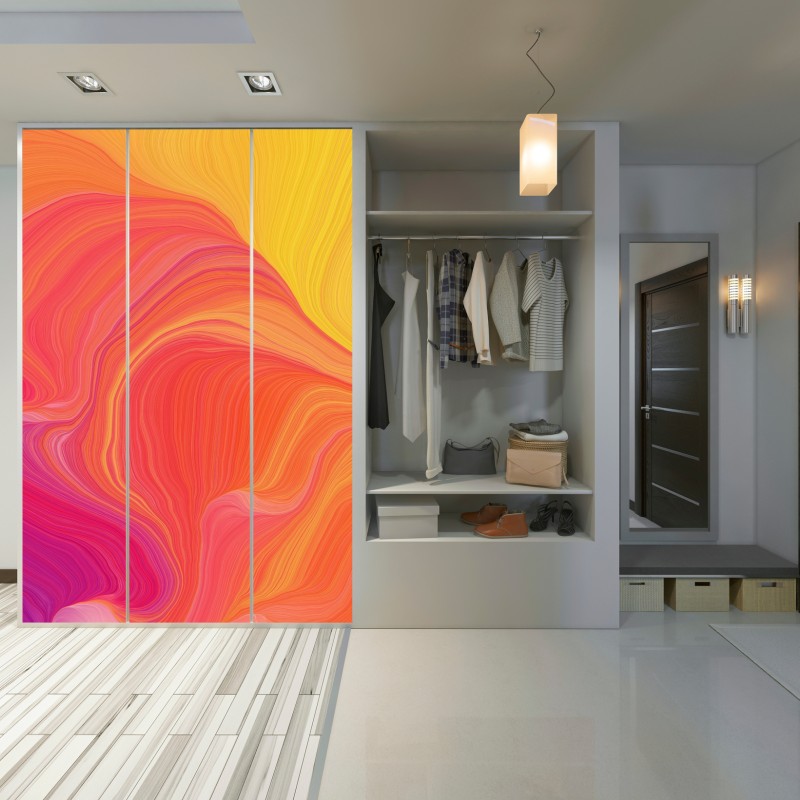 Schrankaufkleber leuchtende fließende farbwellen – Wallnifity® Schrankaufkleber leuchtende fließende farbwellen – Wallnifity®