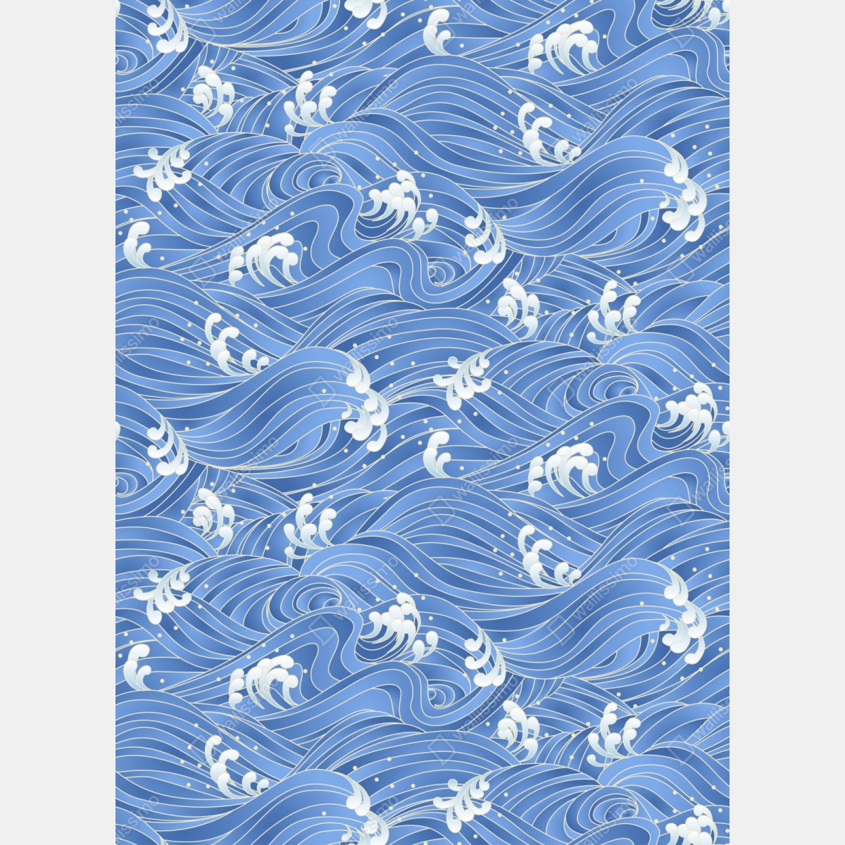 Schrankaufkleber stilisiertes Japanisches wellenmuster – Wallnifity®