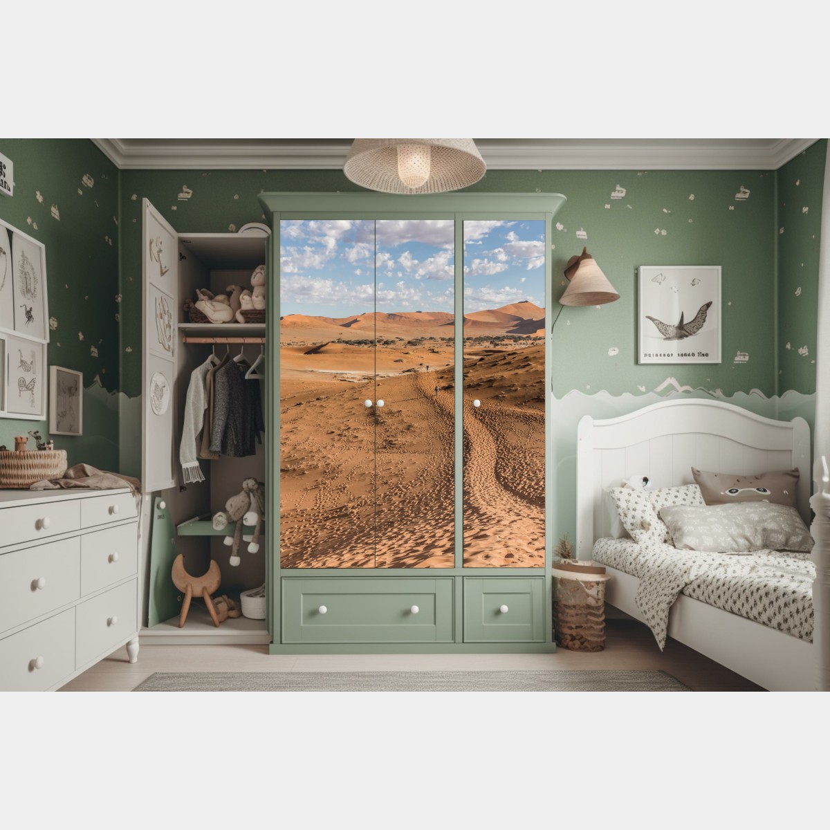 Schrankaufkleber weite wüstendünen unter blauem himmel – Wallnifity® Schrankaufkleber weite wüstendünen unter blauem himmel – Wallnifity®