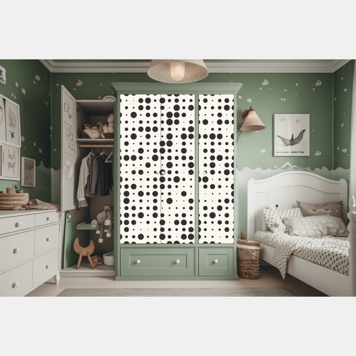 Schrankaufkleber minimalistisches punktmuster – Wallnifity® Schrankaufkleber minimalistisches punktmuster – Wallnifity®