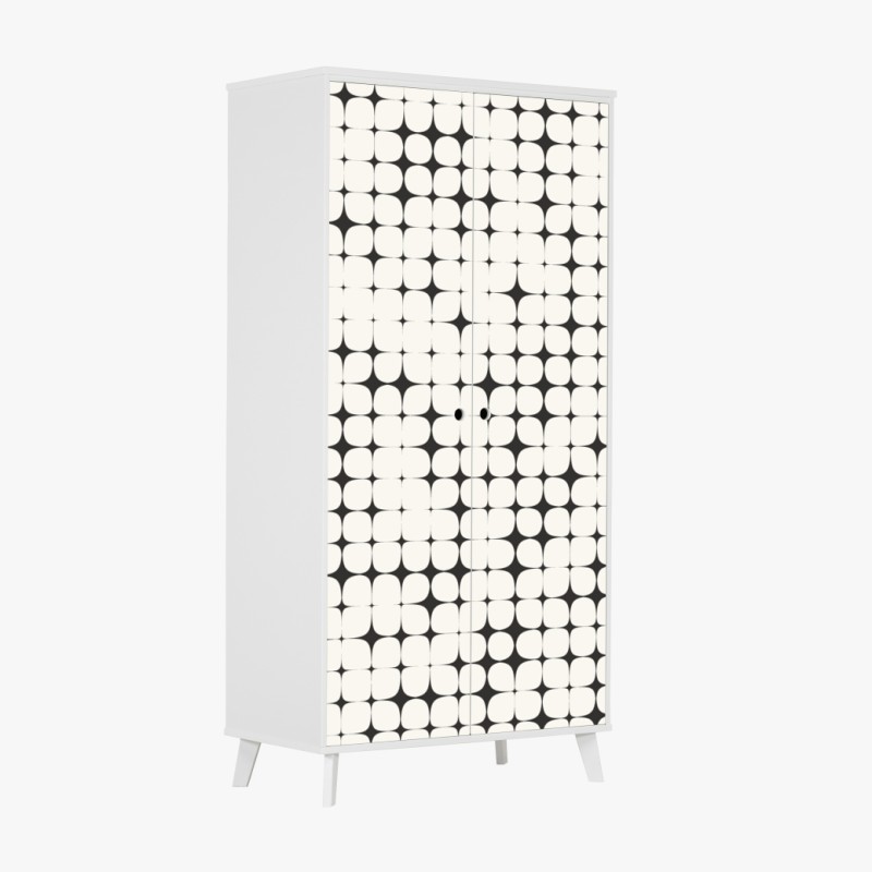 Schrankaufkleber leuchtende lila-blaue abstrakte 3d-formen – Wallnifity®