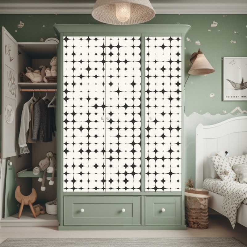 Schrankaufkleber leuchtende lila-blaue abstrakte 3d-formen – Wallnifity®