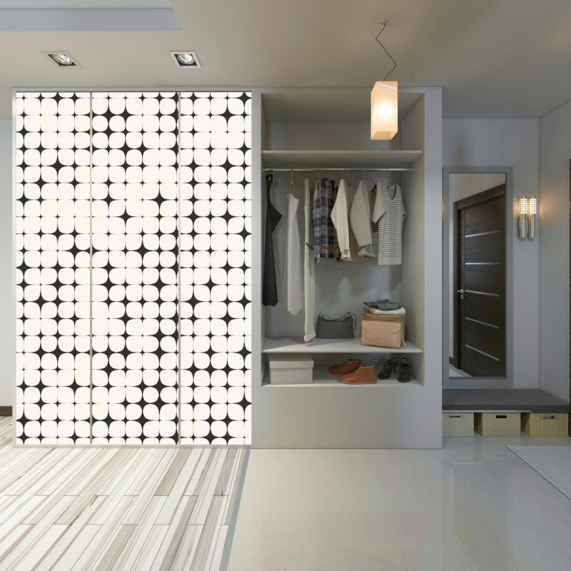 Schrankaufkleber monochromes geometrisches punktmuster – Wallnifity® Schrankaufkleber monochromes geometrisches punktmuster – Wallnifity®