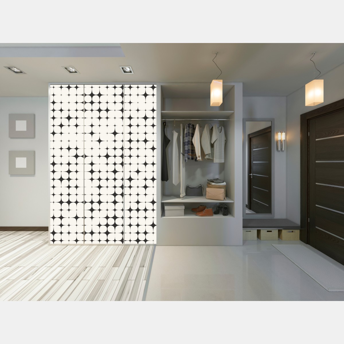 Schrankaufkleber monochromes geometrisches punktmuster – Wallnifity® Schrankaufkleber monochromes geometrisches punktmuster – Wallnifity®