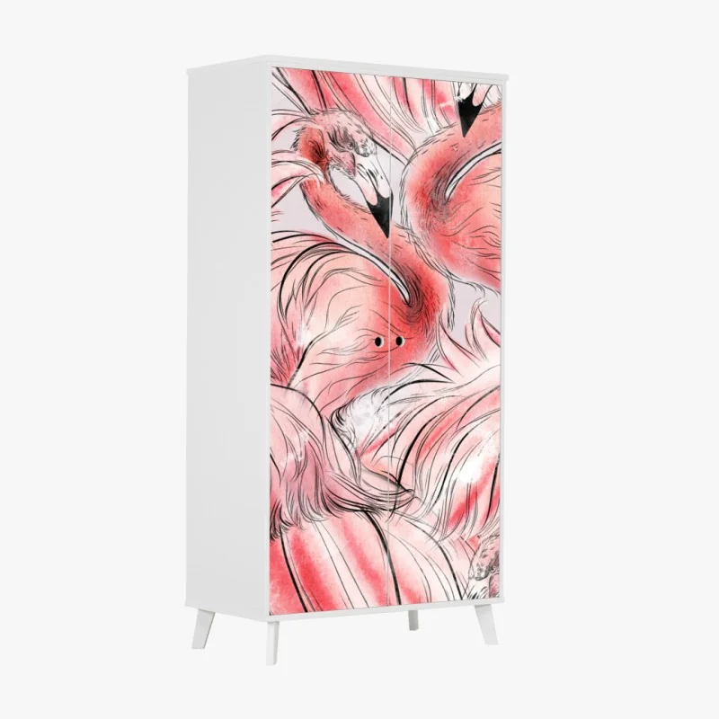 Schrankaufkleber aquarell flamingo nahtloses muster – Wallnifity® Schrankaufkleber aquarell flamingo nahtloses muster – Wallnifity®