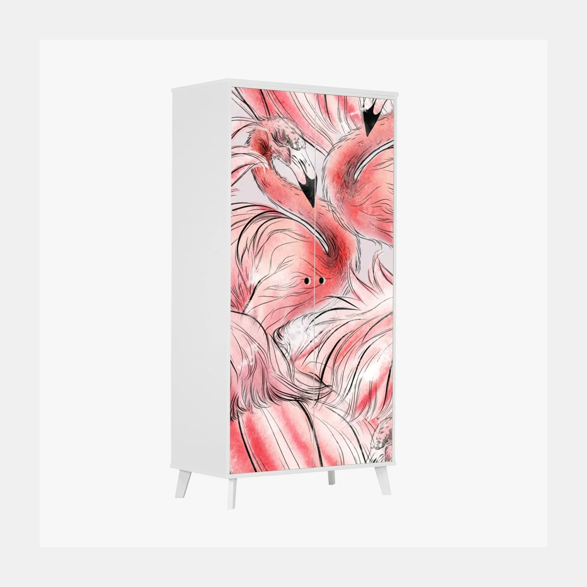 Schrankaufkleber aquarell flamingo nahtloses muster – Wallnifity® Schrankaufkleber aquarell flamingo nahtloses muster – Wallnifity®