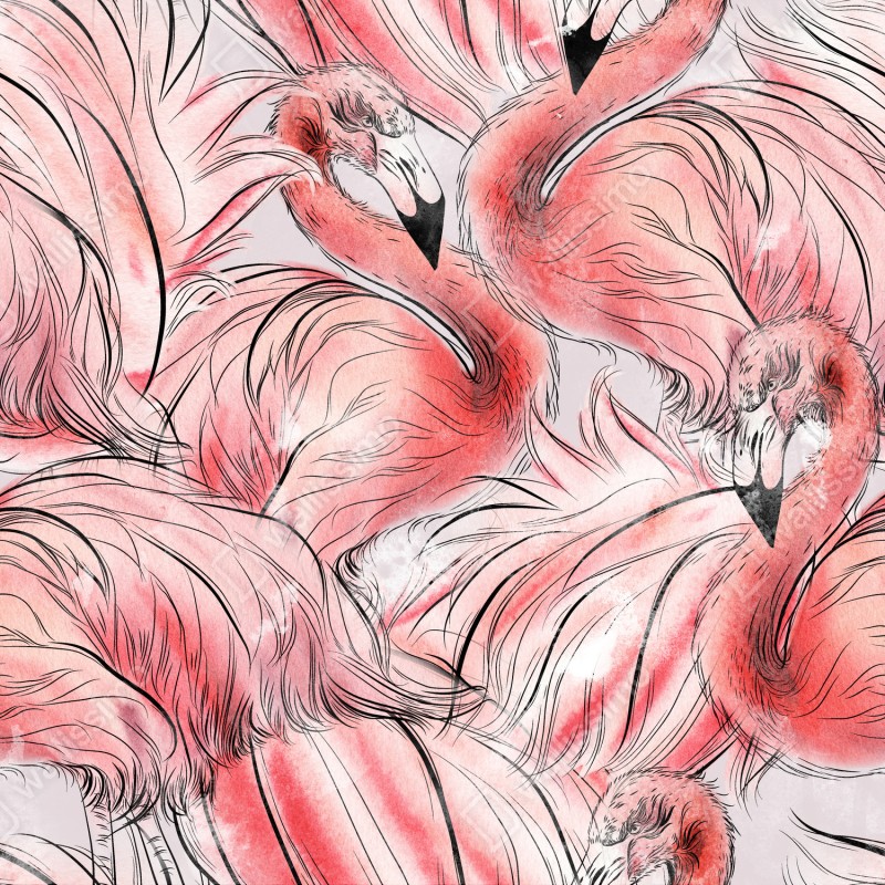 Schrankaufkleber aquarell flamingo nahtloses muster – Wallnifity® Schrankaufkleber aquarell flamingo nahtloses muster – Wallnifity®