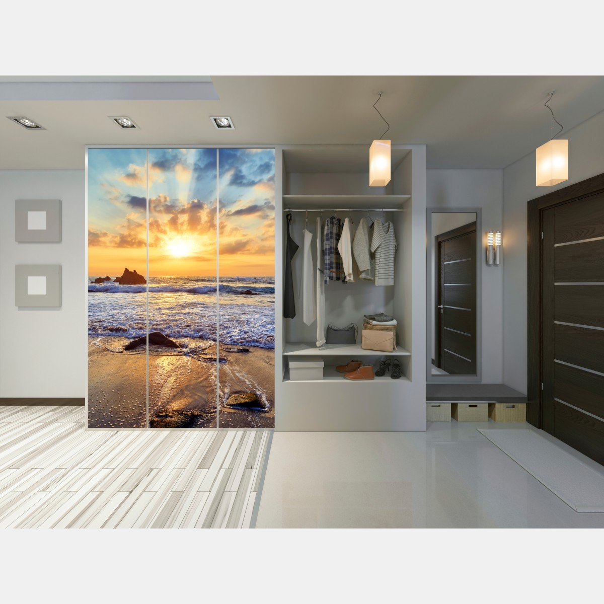 Schrankaufkleber sonnenuntergang an der felsigen küste – Wallnifity® Schrankaufkleber sonnenuntergang an der felsigen küste – Wallnifity®