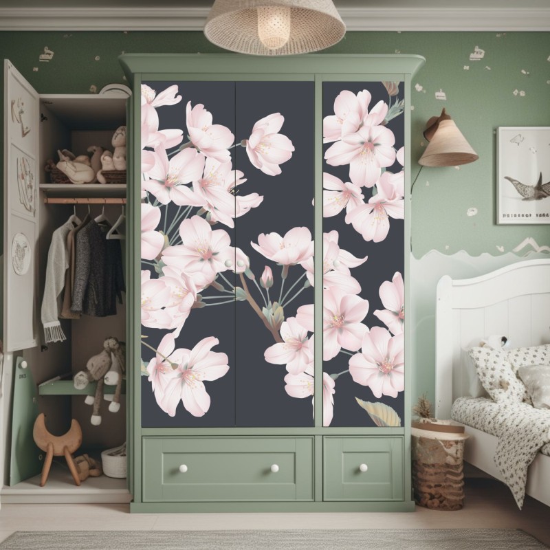 Schrankaufkleber lebendiger sonnenblumenstrauß vor dunklem hintergrund – Wallnifity®