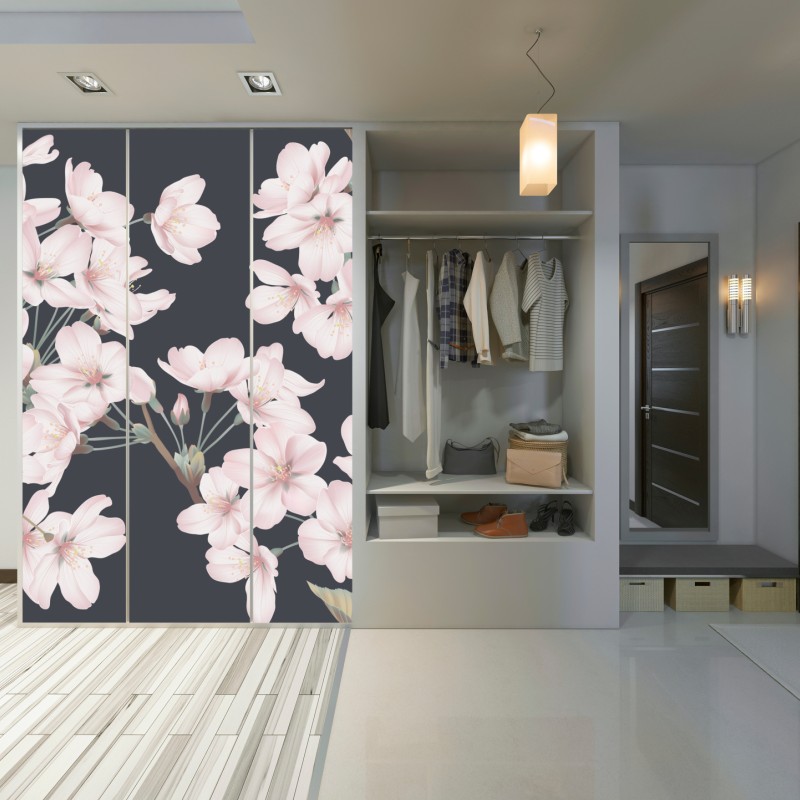 Schrankaufkleber zartes kirschblütenmuster – Wallnifity® Schrankaufkleber zartes kirschblütenmuster – Wallnifity®