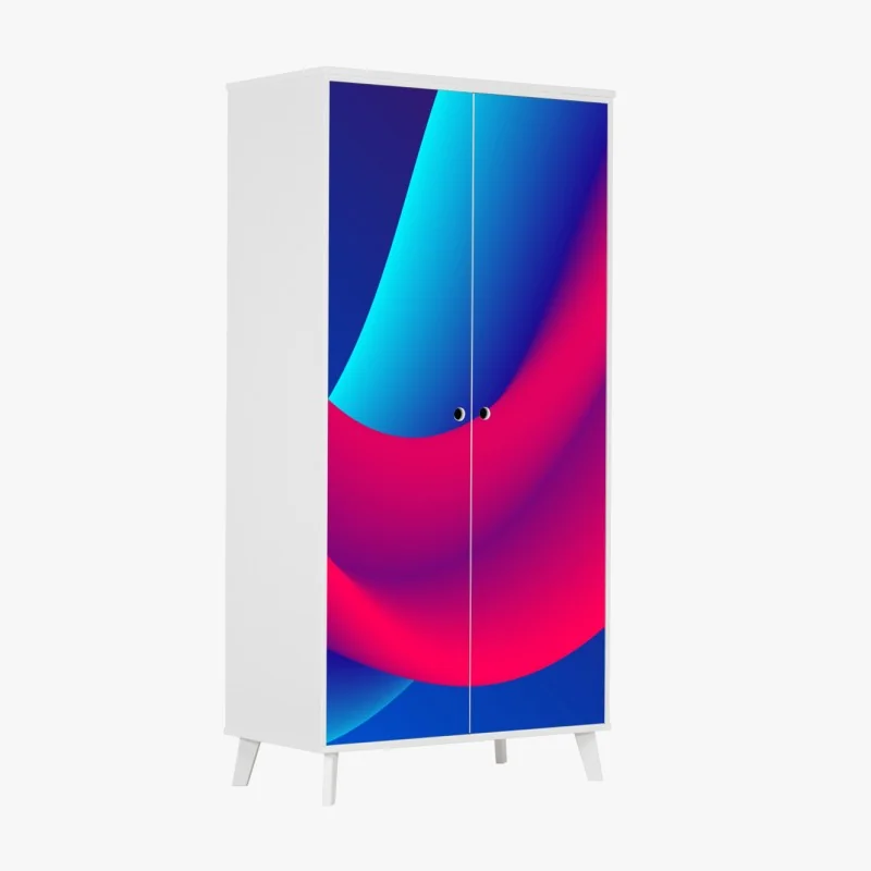 Schrankaufkleber leuchtende fließende verlaufswellen – Wallnifity®