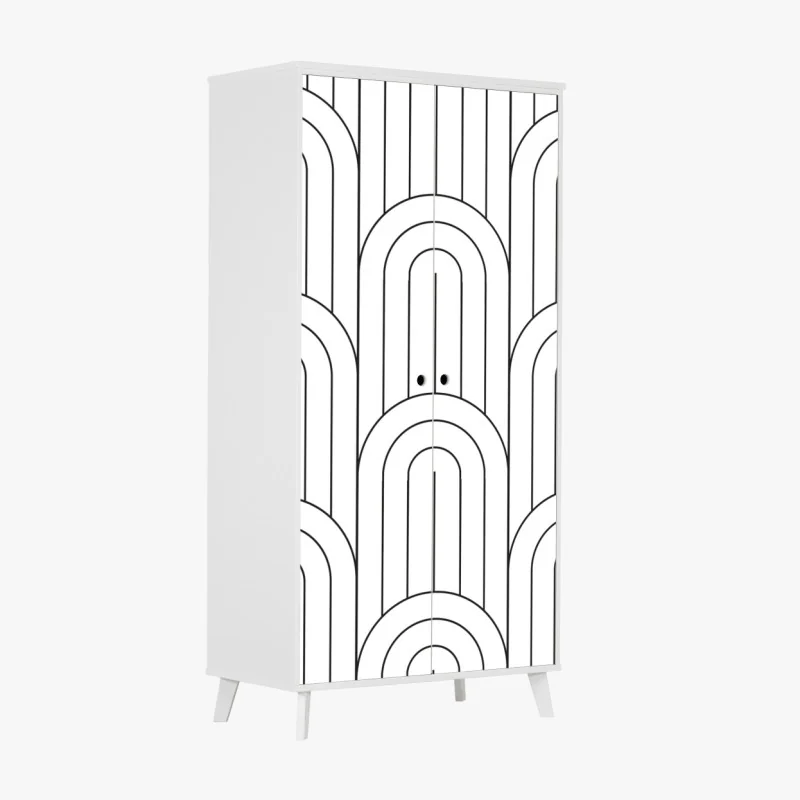 Schrankaufkleber monochromes bogenmuster – Wallnifity® Schrankaufkleber monochromes bogenmuster – Wallnifity®