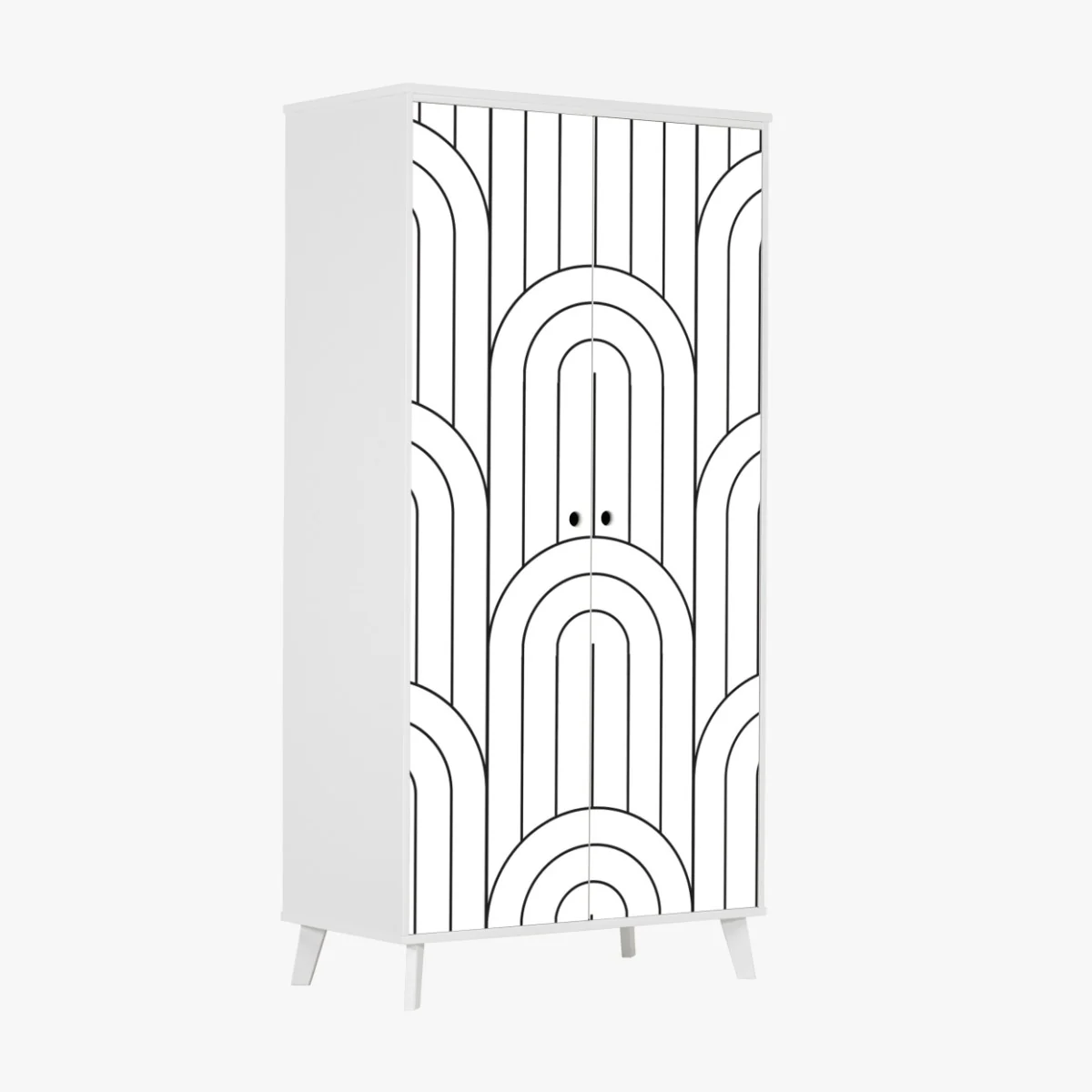 Schrankaufkleber monochromes bogenmuster – Wallnifity® Schrankaufkleber monochromes bogenmuster – Wallnifity®