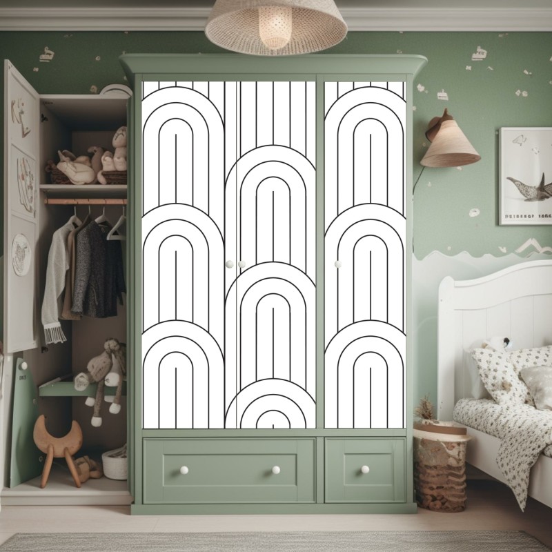 Schrankaufkleber neblige waldreflexion – Wallnifity®