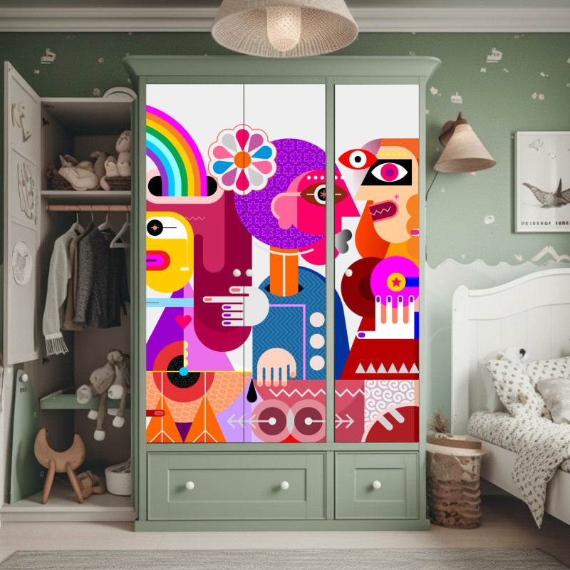 Schrankaufkleber weiche beige marmorstruktur – Wallnifity®