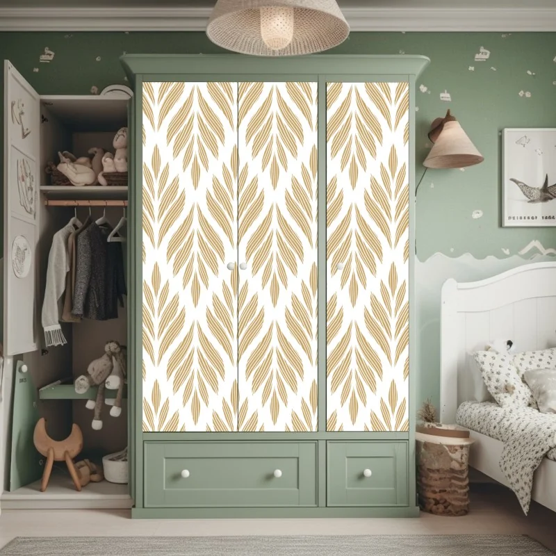 Schrankaufkleber goldenes blattmuster nahtloses design – Wallnifity® Schrankaufkleber goldenes blattmuster nahtloses design – Wallnifity®