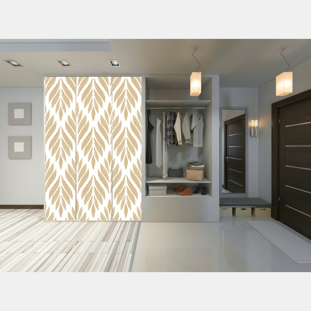 Schrankaufkleber goldenes blattmuster nahtloses design – Wallnifity® Schrankaufkleber goldenes blattmuster nahtloses design – Wallnifity®