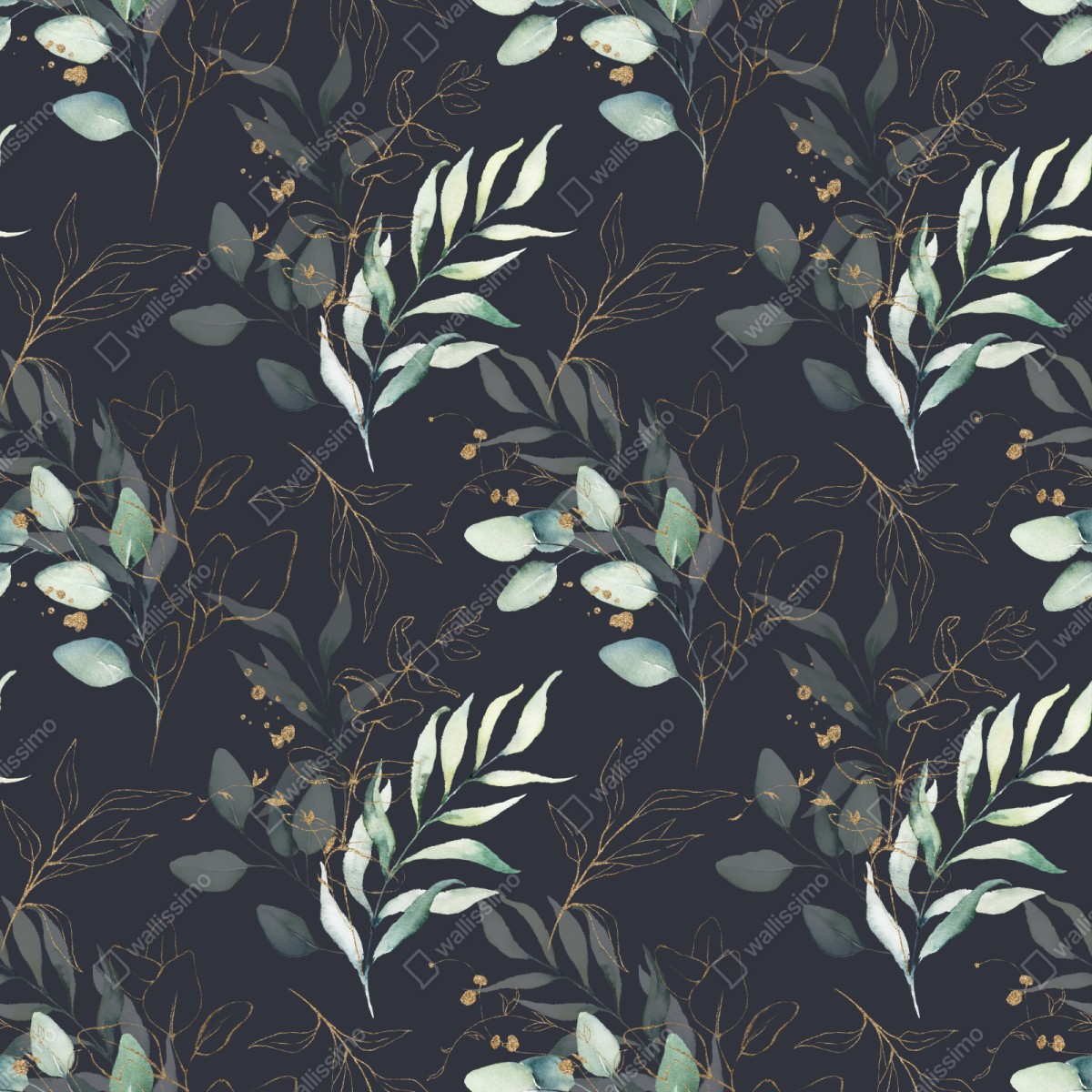 Schrankaufkleber aquarell eukalyptusblätter auf dunklem hintergrund – Wallnifity® Schrankaufkleber aquarell eukalyptusblätter auf dunklem hintergrund – Wallnifity®