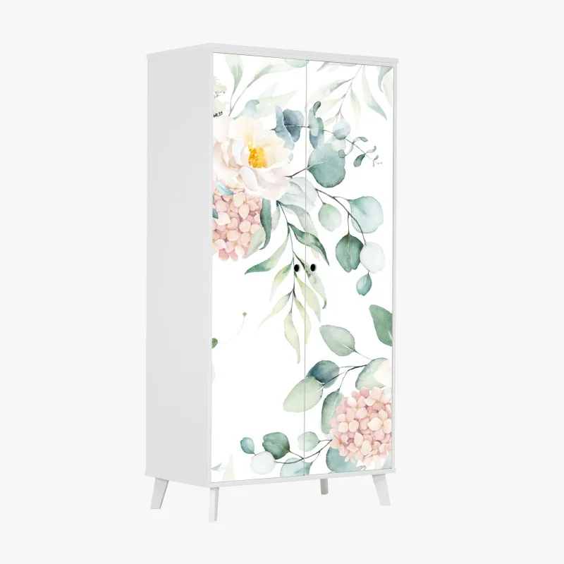 Schrankaufkleber zarter aquarellblumenstrauß – Wallnifity® Schrankaufkleber zarter aquarellblumenstrauß – Wallnifity®