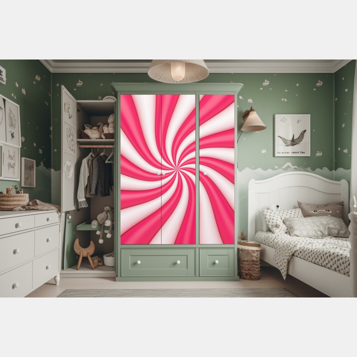Schrankaufkleber rosa bonbonspirale – Wallnifity® Schrankaufkleber rosa bonbonspirale – Wallnifity®