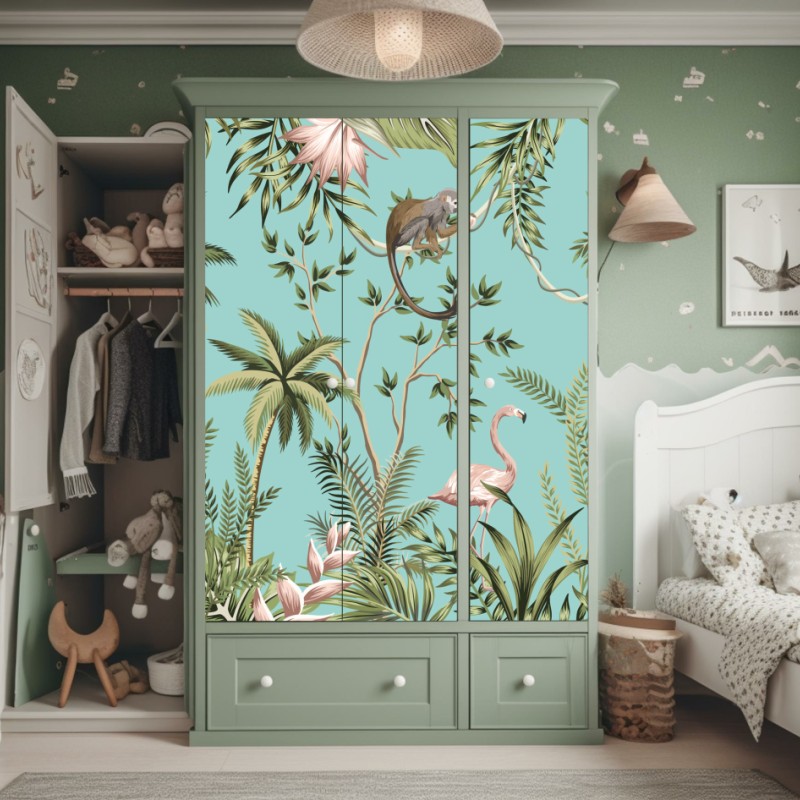 Schrankaufkleber moosbedeckter bach bei Sol Duc Falls – Wallnifity®