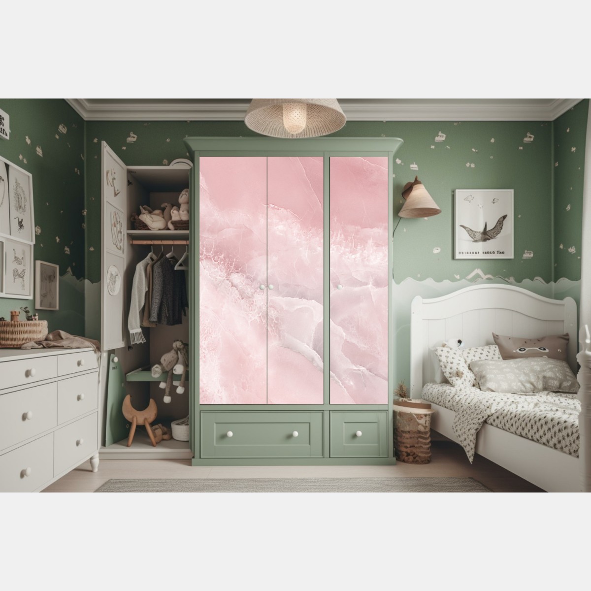 Schrankaufkleber zarte rosa marmortextur – Wallnifity®